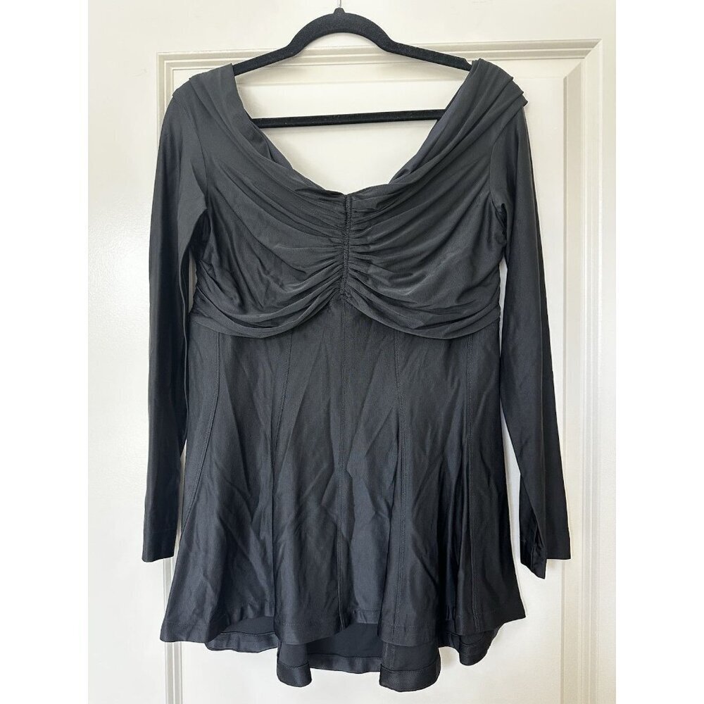 Paco Rabanne NWT Black Off The Shoulder Blouse Long Sleeve Size 44 Whimsigoth